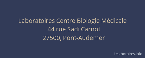 Laboratoires Centre Biologie M&eacute;dicale