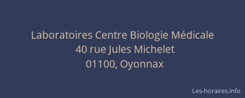 Laboratoires Centre Biologie Médicale