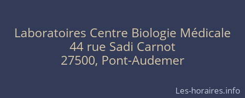 Laboratoires Centre Biologie Médicale