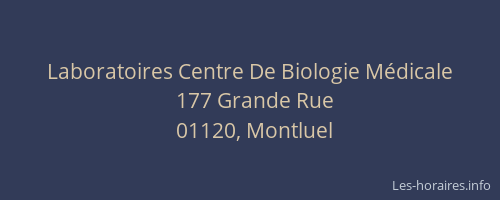 Laboratoires Centre De Biologie Médicale