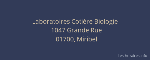 Laboratoires Cotière Biologie