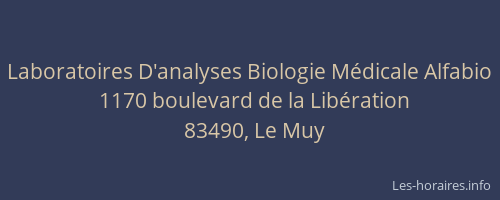 Laboratoires D'analyses Biologie Médicale Alfabio