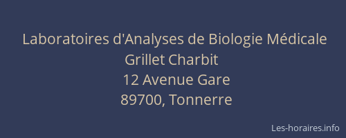 Laboratoires d'Analyses de Biologie Médicale Grillet Charbit