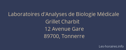 Laboratoires d'Analyses de Biologie M&eacute;dicale Grillet Charbit