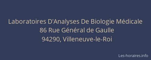 Laboratoires D'Analyses De Biologie M&eacute;dicale