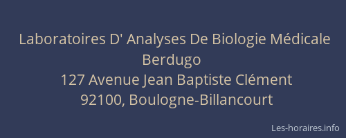 Laboratoires D' Analyses De Biologie Médicale Berdugo