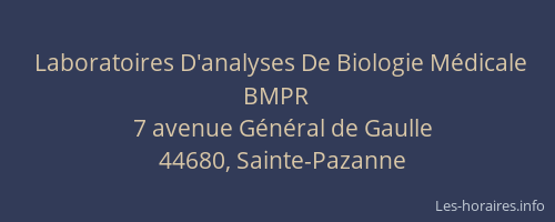 Laboratoires D'analyses De Biologie Médicale BMPR