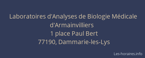 Laboratoires d'Analyses de Biologie Médicale d'Armainvilliers