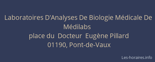 Laboratoires D'Analyses De Biologie Médicale De Médilabs