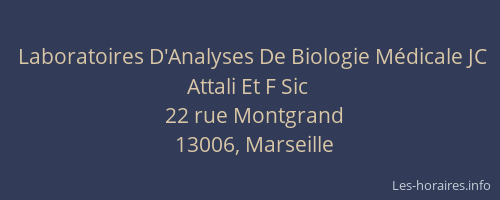 Laboratoires D'Analyses De Biologie Médicale JC Attali Et F Sic