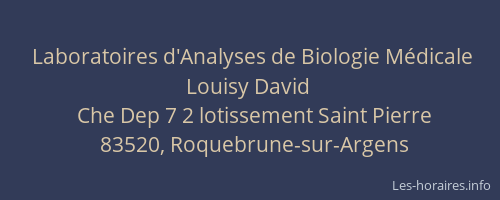 Laboratoires d'Analyses de Biologie Médicale Louisy David