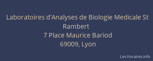 Laboratoires d'Analyses de Biologie Medicale St Rambert