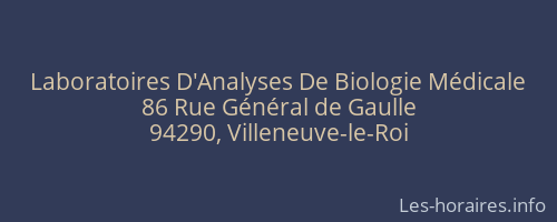 Laboratoires D'Analyses De Biologie Médicale