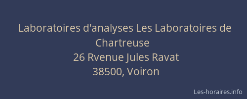 Laboratoires d'analyses Les Laboratoires de Chartreuse