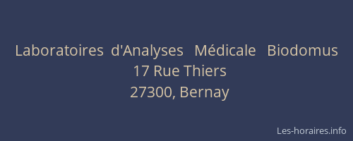 Laboratoires  d'Analyses   M&eacute;dicale   Biodomus