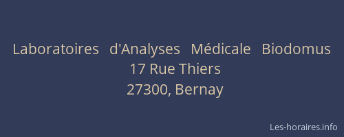 Laboratoires   d'Analyses   M&eacute;dicale   Biodomus