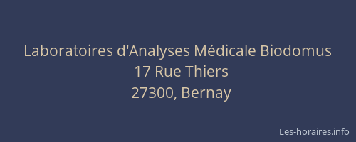 Laboratoires d'Analyses M&eacute;dicale Biodomus