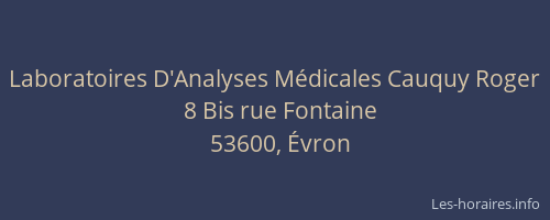 Laboratoires D'Analyses M&eacute;dicales Cauquy Roger