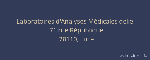 Laboratoires d'Analyses M&eacute;dicales delie