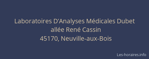 Laboratoires D'Analyses M&eacute;dicales Dubet
