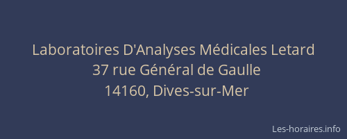 Laboratoires D'Analyses M&eacute;dicales Letard