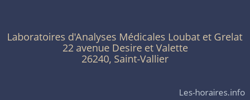 Laboratoires d'Analyses M&eacute;dicales Loubat et Grelat