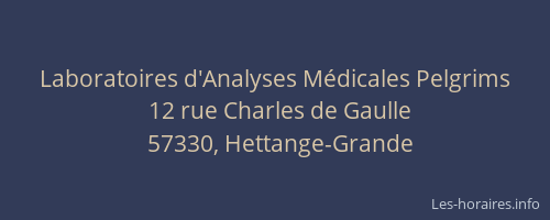 Laboratoires d'Analyses M&eacute;dicales Pelgrims