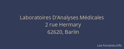 Laboratoires D'Analyses M&eacute;dicales