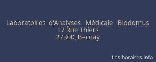 Laboratoires  d'Analyses   Médicale   Biodomus