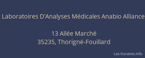 Laboratoires D'Analyses Médicales Anabio Alliance