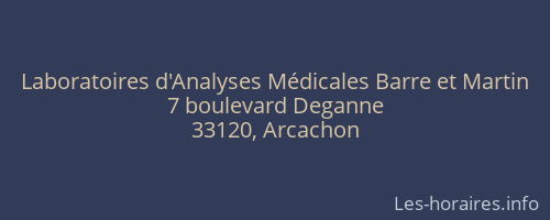 Laboratoires d'Analyses Médicales Barre et Martin