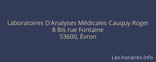 Laboratoires D'Analyses Médicales Cauquy Roger