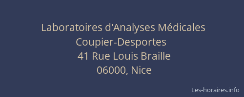 Laboratoires d'Analyses Médicales Coupier-Desportes