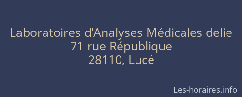 Laboratoires d'Analyses Médicales delie
