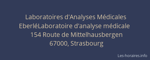 Laboratoires d'Analyses Médicales EberléLaboratoire d'analyse médicale
