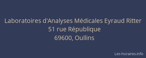 Laboratoires d'Analyses Médicales Eyraud Ritter