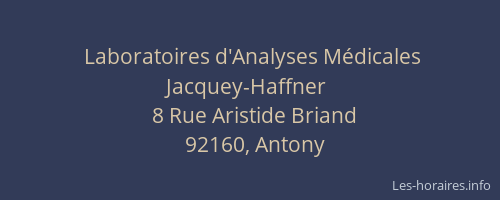 Laboratoires d'Analyses Médicales Jacquey-Haffner