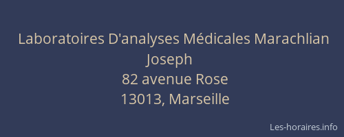 Laboratoires D'analyses Médicales Marachlian Joseph