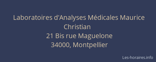 Laboratoires d'Analyses Médicales Maurice Christian
