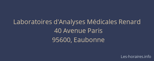 Laboratoires d'Analyses Médicales Renard