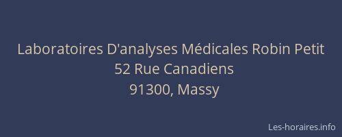 Laboratoires D'analyses Médicales Robin Petit