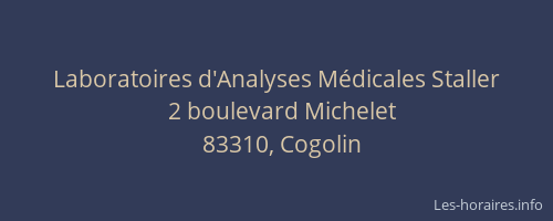 Laboratoires d'Analyses Médicales Staller
