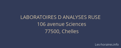 LABORATOIRES D ANALYSES RUSE