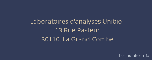 Laboratoires d'analyses Unibio