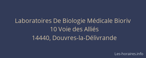 Laboratoires De Biologie M&eacute;dicale Bioriv