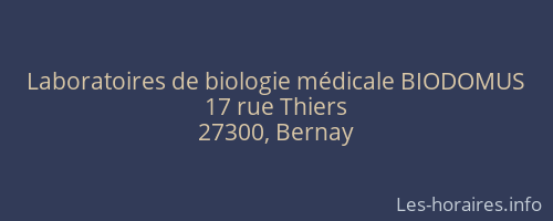 Laboratoires de biologie médicale BIODOMUS