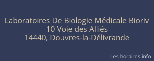 Laboratoires De Biologie Médicale Bioriv