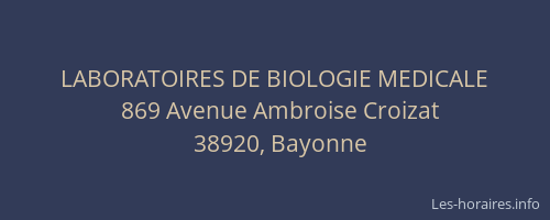 LABORATOIRES DE BIOLOGIE MEDICALE