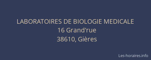 LABORATOIRES DE BIOLOGIE MEDICALE