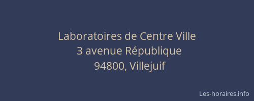 Laboratoires de Centre Ville